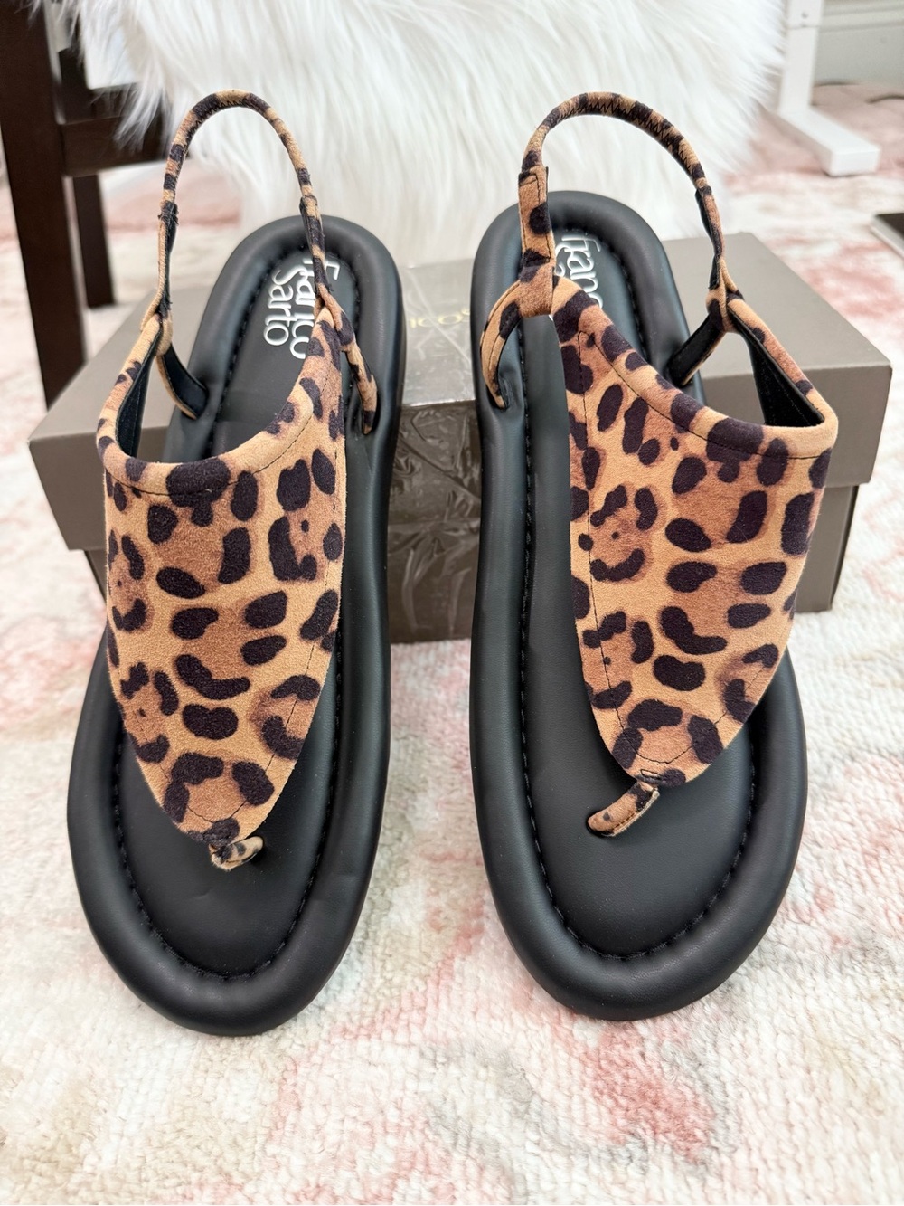 Franco Sarto Leather Jocelyn Leopard Sandals size 11 - Picture 4 of 7